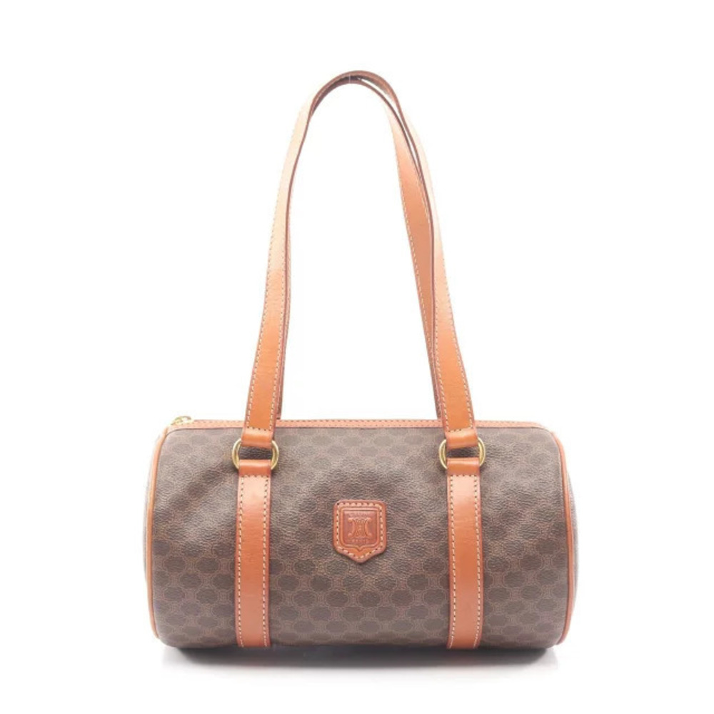 Celine Macadam handbag canvas leather brown